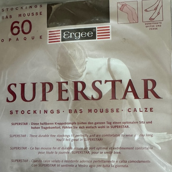 1 LOT of 4 pairs of stockings, Levee, Ergee, and Hudson, multiple colors - Picture 5 of 6